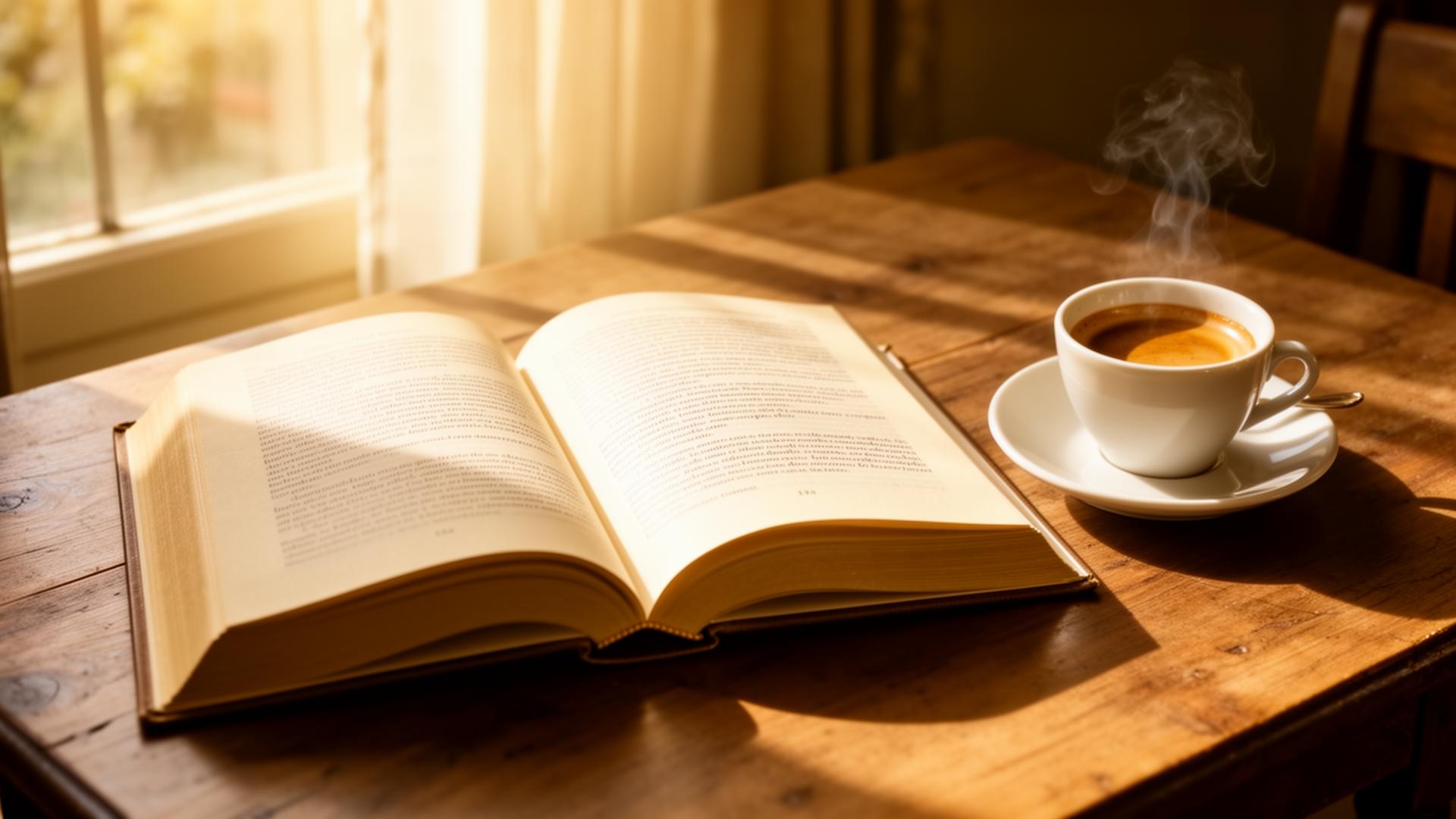 Open book and espresso in Italian morning light — ItalyPath guides